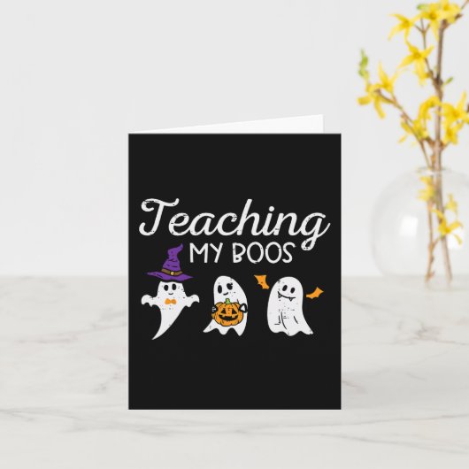 Carte Enseignants De Fantômes D'Halloween Enseignant Mon (Fleur jaune)