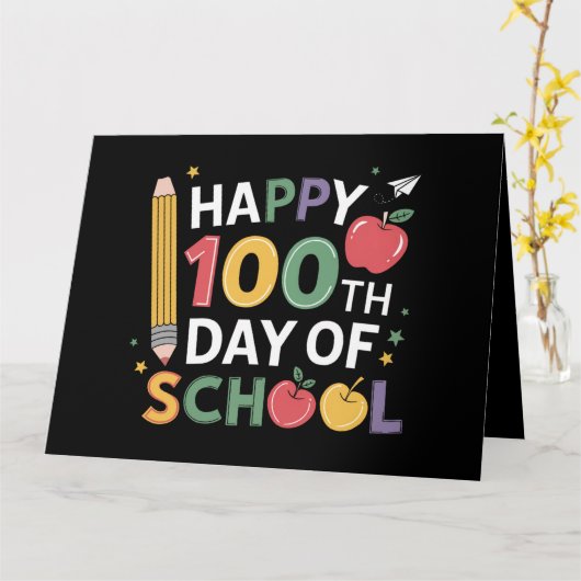 Carte Enseignants du 100e jour d'école Joyeux 100 jours (Fleur jaune)