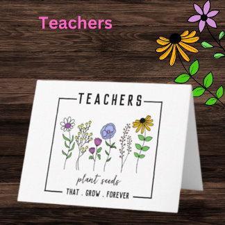 Carte Enseignants Plantes semences qui grandissent pour