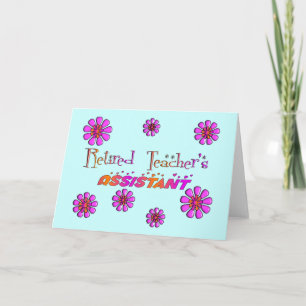 Carte Enseignants retraités Assistant Fleurs rétro