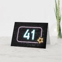 Enseigne au néon pour 41e anniversaire sur mur de 