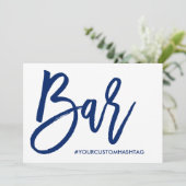 Carte Enseigne chic de mariage avec lettrage à la main e (Debout devant)