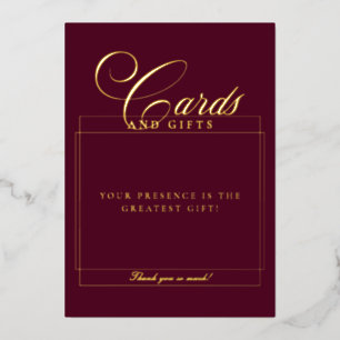 Carte & Enseigne de Cadeaux de Calligraphie Bourgu