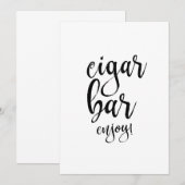 Carte Enseigne de mariage calligraphiée abordable Bar à  (Devant / Derrière)
