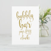 Carte Enseigne de mariage pas cher Mary Bar Gold Bulles (Debout devant)