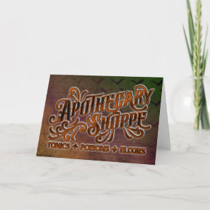 Carte Enseigne gothique de la boutique de l'apothicaire