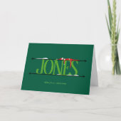 Carte Enseigne nominative Elf Shenanigans pliée vert cha (Devant)
