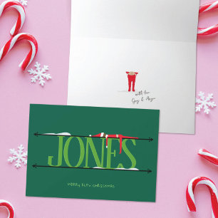 Carte Enseigne nominative Elf Shenanigans pliée vert cha