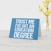 Carte Enseignement amusant Major Graduation Cute Blue En (Fleur jaune)