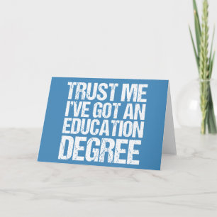 Carte Enseignement amusant Major Graduation Cute Blue En