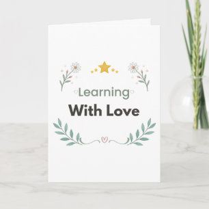 Carte Enseignement Avec Amour Floral Professeur