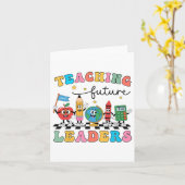 Carte Enseignement Rétro Dirigeants Futurs Prof Cool Dos (Fleur jaune)