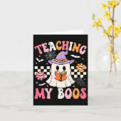 Carte Enseignement super Mes Boos Professeur Ghost Hallo (Fleur jaune)