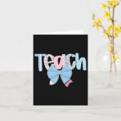 Carte Enseigner Coquette Bow Enseignant Heureux Premier (Fleur jaune)