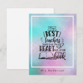 Carte ENSEIGNER DU COEUR Pas UN LIVRE ENSEIGNANTS Nommés (Devant / Derrière)