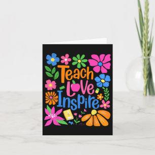 Carte Enseigner L'Amour Inspirer Boho Floral Retro Retou