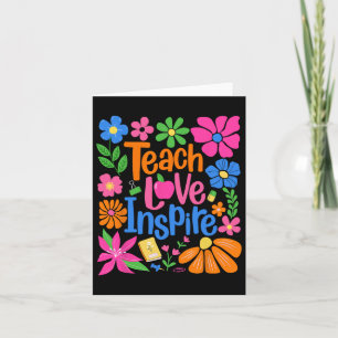 Carte Enseigner l'amour Inspirer Fleur Enseignant Premie