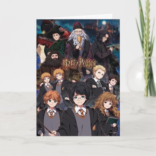 Carte Ensemble HARRY POTTER™ en style Anime (Devant)