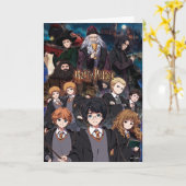 Carte Ensemble HARRY POTTER™ en style Anime (Fleur jaune)