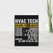 Carte Ensemble horaire drôle pour techniciens CVC en voi (Devant)