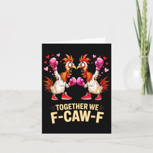 Carte Ensemble nous ricanons Funny Chicken Meme Saint-Va (Devant)