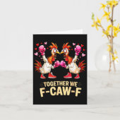 Carte Ensemble nous ricanons Funny Chicken Meme Saint-Va (Fleur jaune)