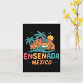Carte Ensenada Mexico Tropical Sunset Beach Souvenir Vac (Fleur jaune)