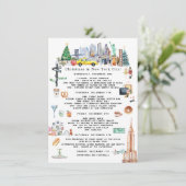 Carte Enterrement de vie de jeune fille à Noël à New Yor (Debout devant)