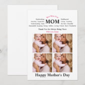 Carte entièrement personnalisée pour maman (Devant / Derrière)