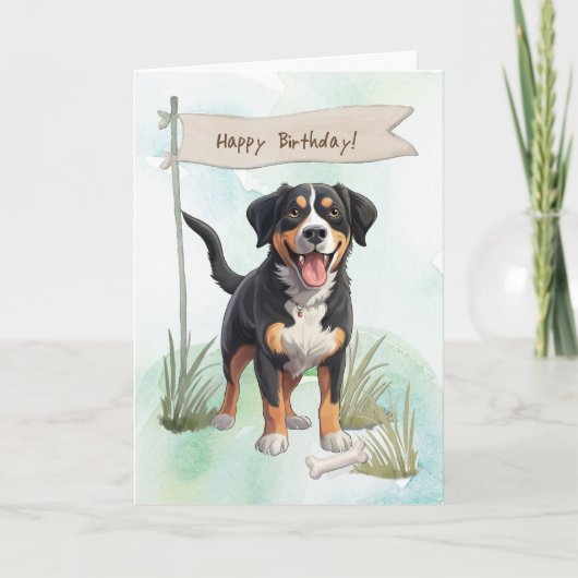 Carte Entlebucher Mountain Chien sous signe d'anniversai (Devant)