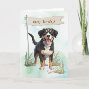 Carte Entlebucher Mountain Chien sous signe d'anniversai