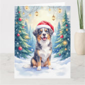 Carte Entlebucher Mountain Dog Snowy Forest Santa (Devant)