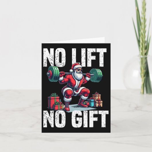 Carte Entraînement amusant Lifting Noël Père Noël Squat (Devant)
