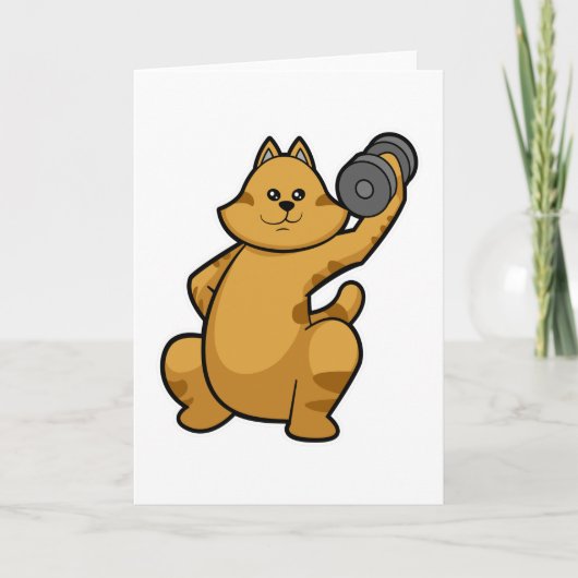 Carte Entraînement de chat sur l'épaule avec haltère (Devant)