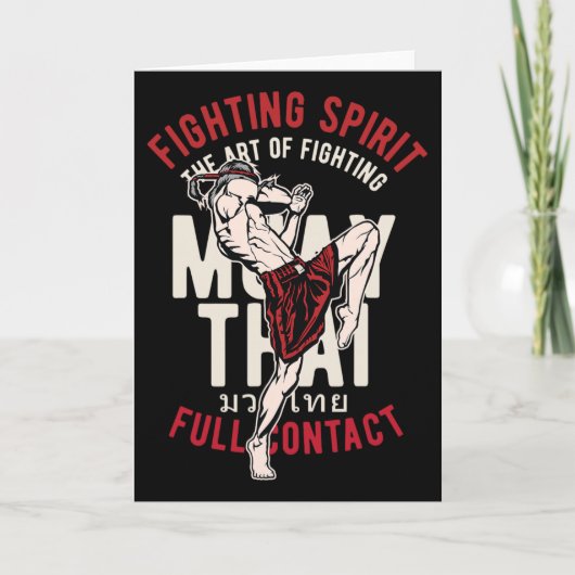 Carte Entraînement de combat de boxe thaïlandaise vintag (Devant)