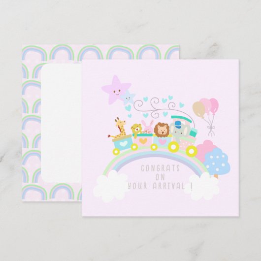 Carte Entraîner Animaux Rose (Devant / Derrière)