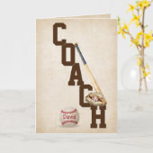 Carte Entraîneur de baseball Merci (Fleur jaune)