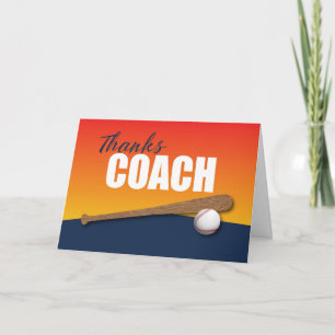 Carte Entraîneur de baseball Merci sur Blue et Orange