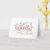 Carte Entraîneur de golf Anniversaire en mots (Fleur jaune)
