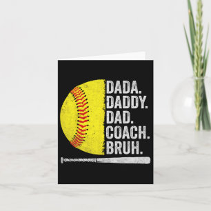 Carte Entraîneur de softball Papa Fête des pères Drôle D
