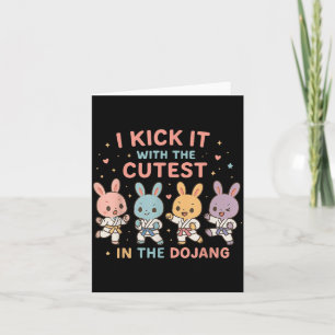 Carte entraîneur de taekwondo Kick With Easter Bunnies T