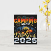 Carte Entrée Dans La Nouvelle Année 2026 Feux D'Artifice (Fleur jaune)