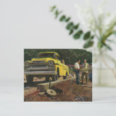 Carte Entrepreneur en architecture vintage Construction  (Debout devant)