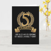 Carte Entreprise 5 ans Anniversaire Entreprise Employé (Fleur jaune)