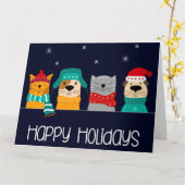 Carte Entreprise d'animaux Fêtes de Noël  (Fleur jaune)