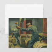 Carte Entreprise de vinification vintage, bouchage de fû (Devant / Derrière)