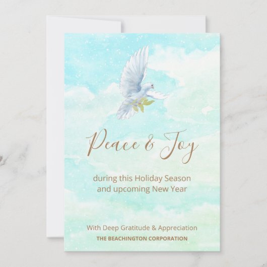 Carte *~* Entreprise Dove Joy Peace Holiday Card (Devant)