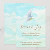 Carte *~* Entreprise Dove Joy Peace Holiday Card (Devant / Derrière)