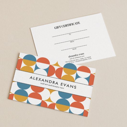 Carte Entreprise du milieu du siècle orange jaune