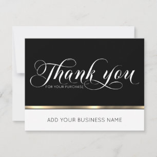 Carte Entreprise Merci Or Noir Ajouter un LOGO